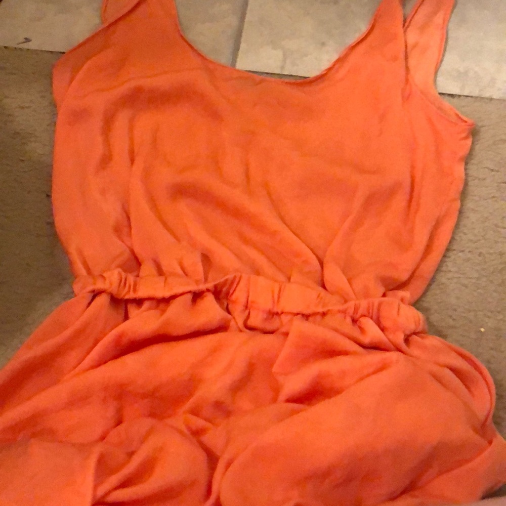Zara Coral-Orange Sleeveless Maxi Dress